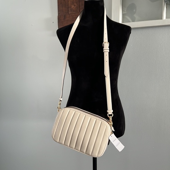 Coach Jes Chalk Puffy Crossbody Linear Quilting Leather C1569 -NWT Mob Wife - Picture 11 of 12